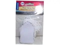 Paper String Tags 20 pkg. W/ hole - Brantford Surplus