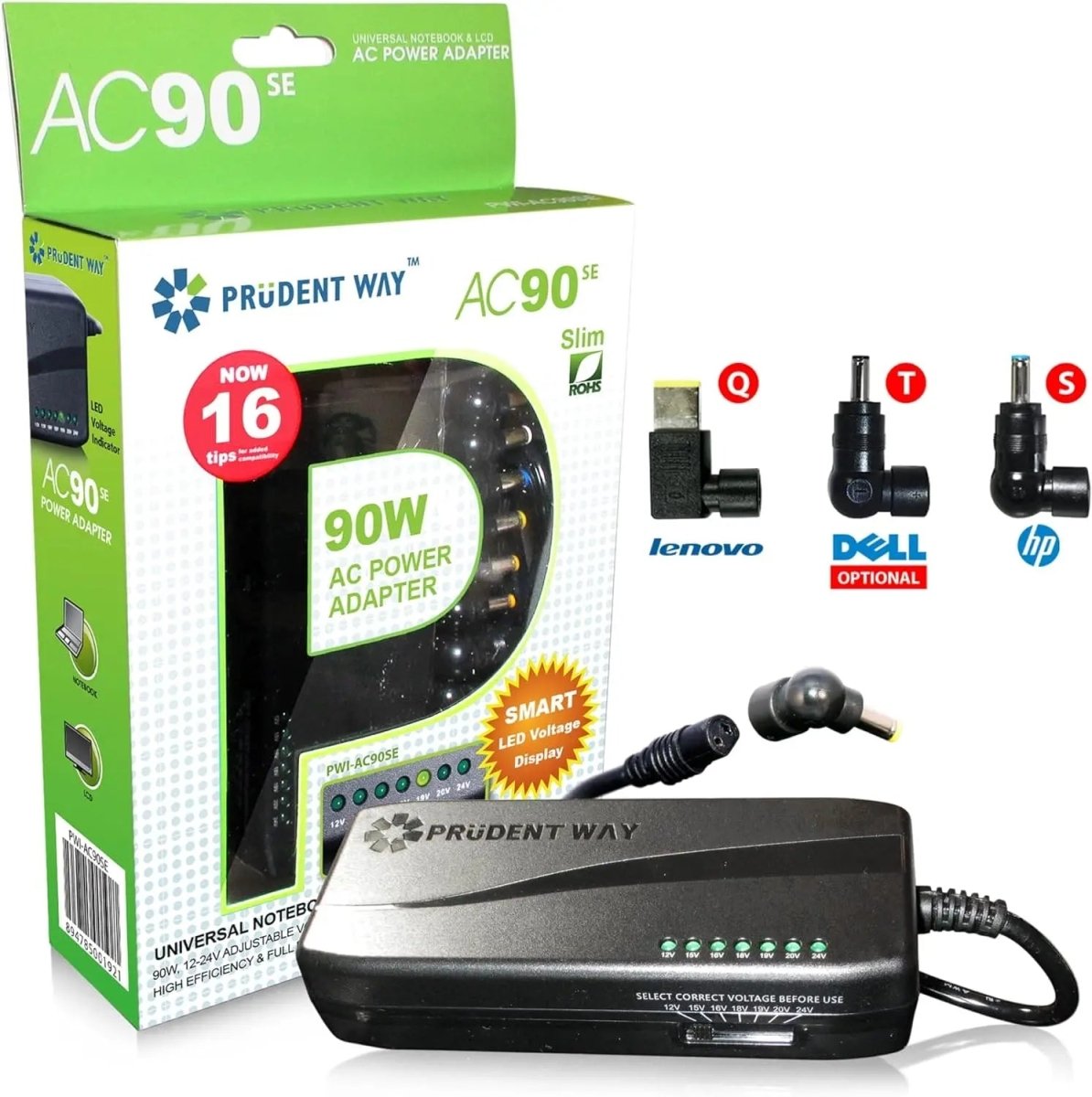 Power Adapter Universal Notebook & LCD AC w/LED Indicator Prudent Way - Brantford Surplus