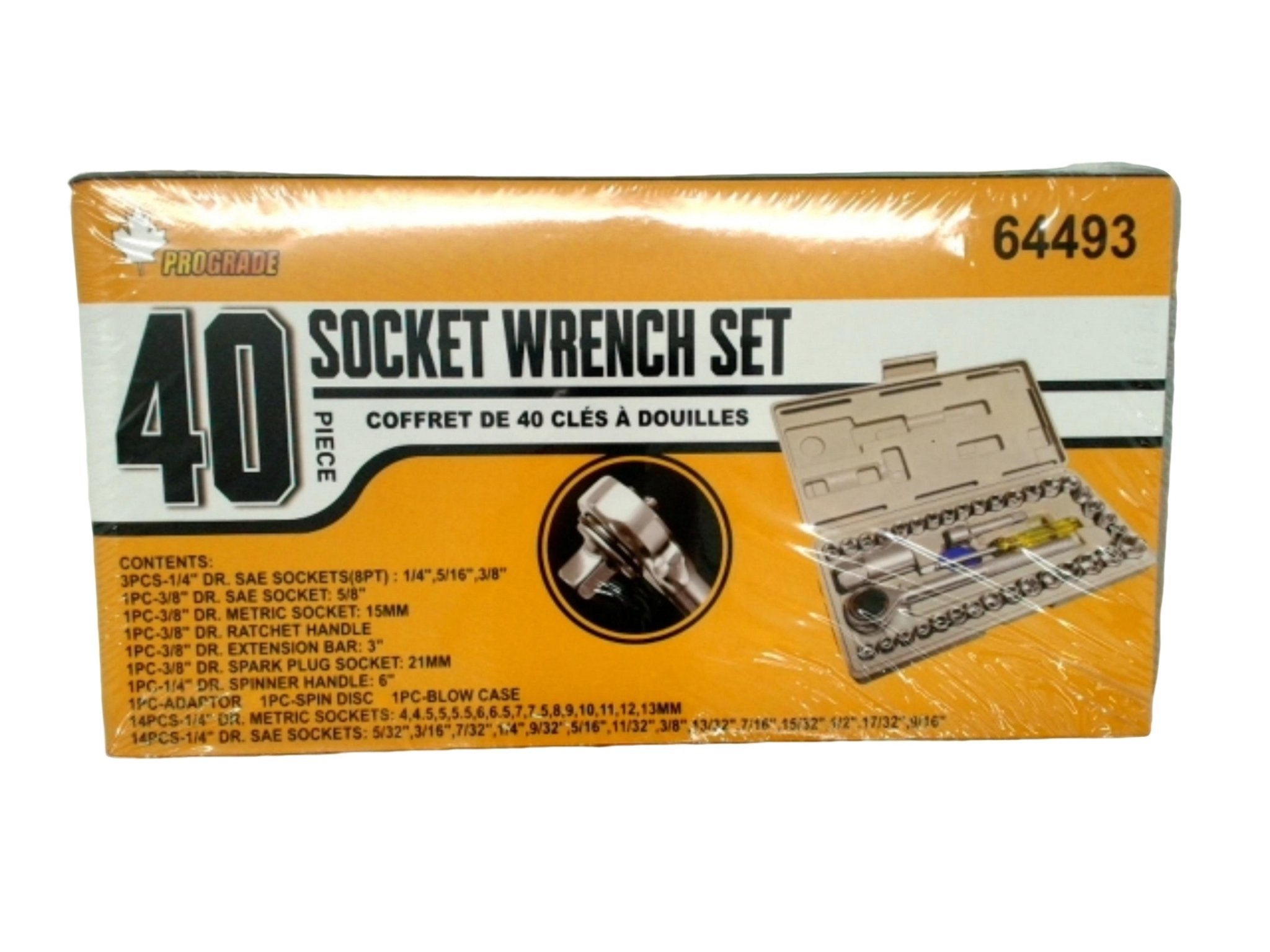 Prograde 40pc Socket Wrench Set - Professional Hand Tools - Brantford Surplus