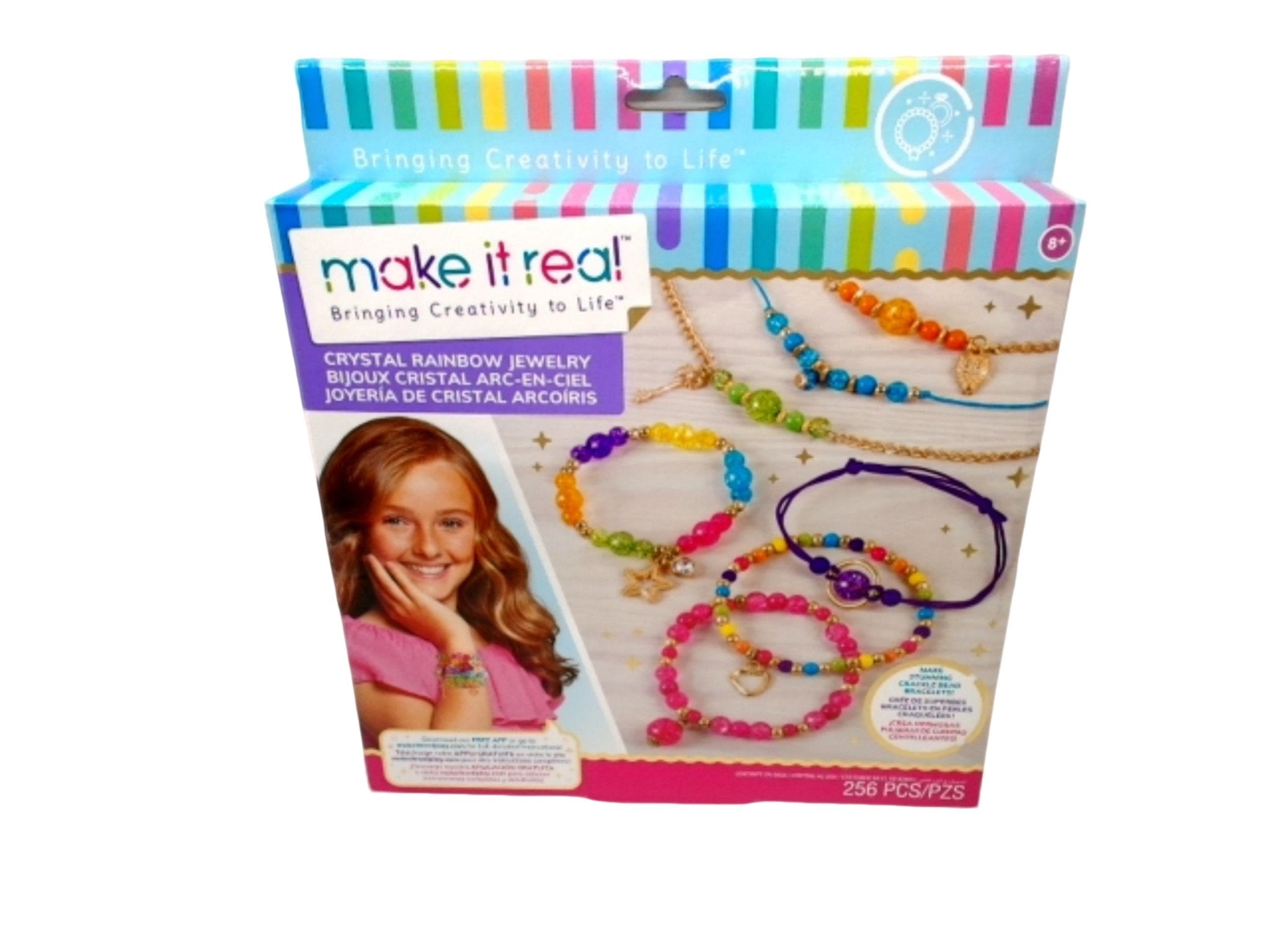 Rainbow Bead Jewelry Kit 256pcs - Make It Real - Brantford Surplus