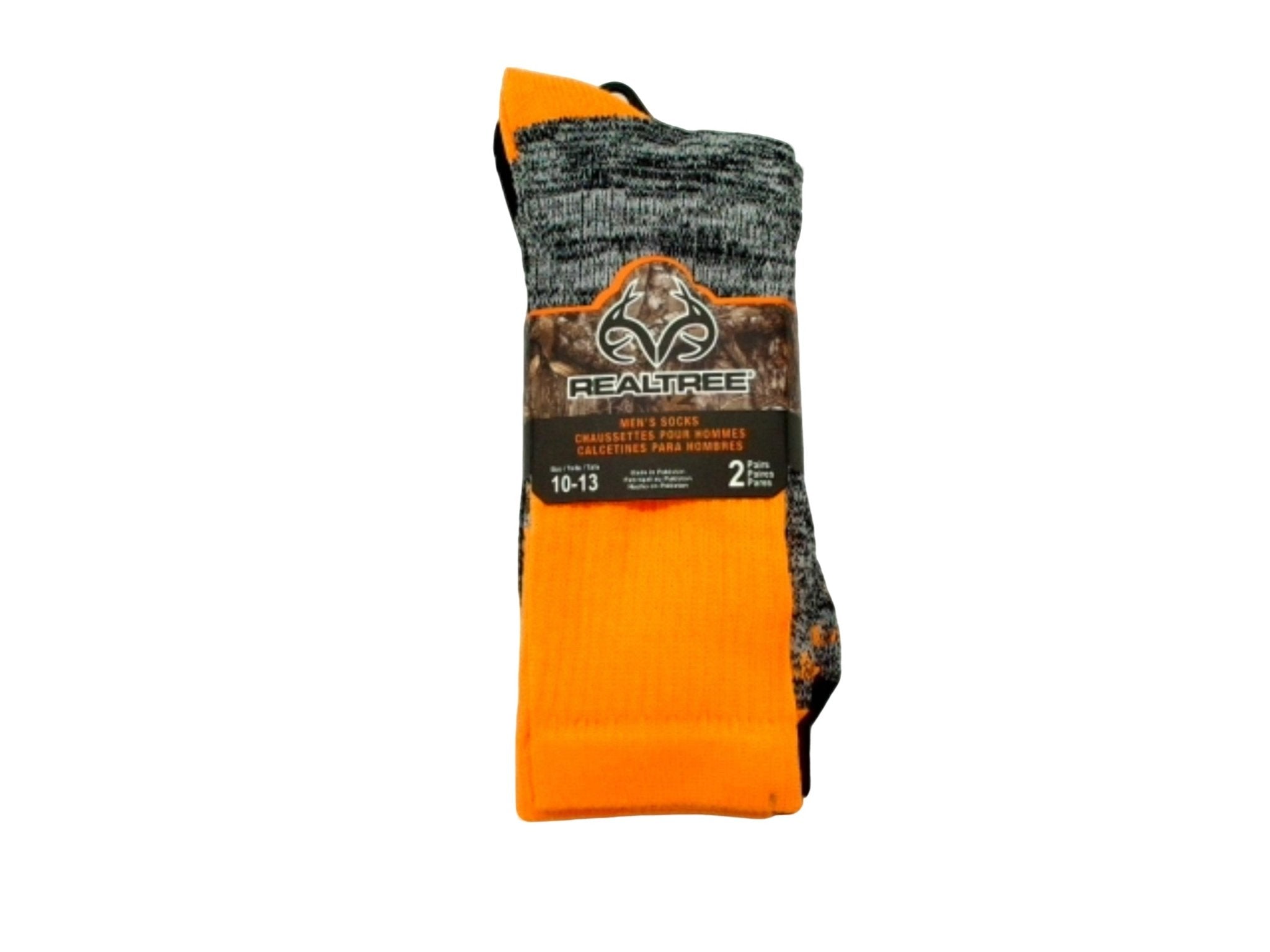 Realtree Men's Orange Socks 2 - Pack Size 10 - 13 - Brantford Surplus