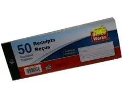 Receipts 50 duplicates office works - Brantford Surplus