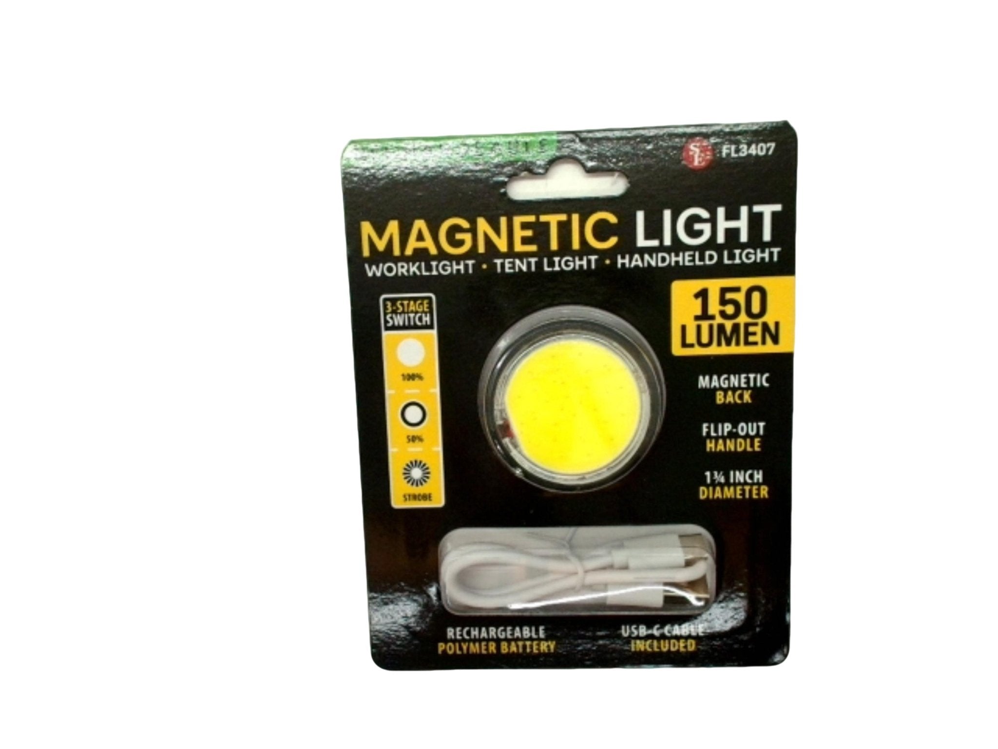 Rechargeable Magnetic LED Light 150 Lumen USB - C - Brantford Surplus