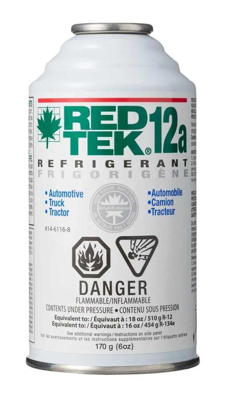 RED TEK R12a Hydrocarbon A/C Refrigerant Recharge, 6 - oz - Brantford Surplus