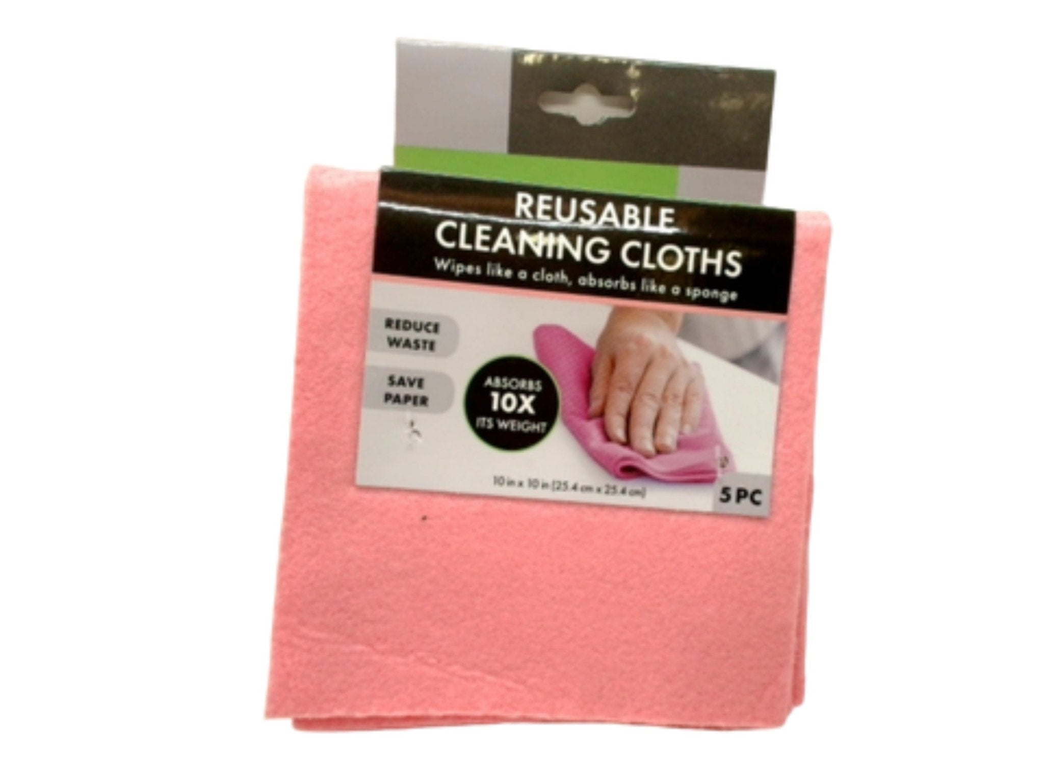 "Reusable 10x10 Cleaning Cloths 5 - Pack - Eco - Friendly Wipes" - Brantford Surplus