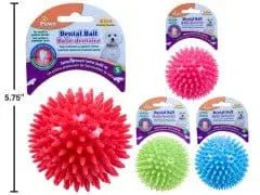 Round Dental Ball, 3.3 inch Dia., 4 colours - Paws - Brantford Surplus