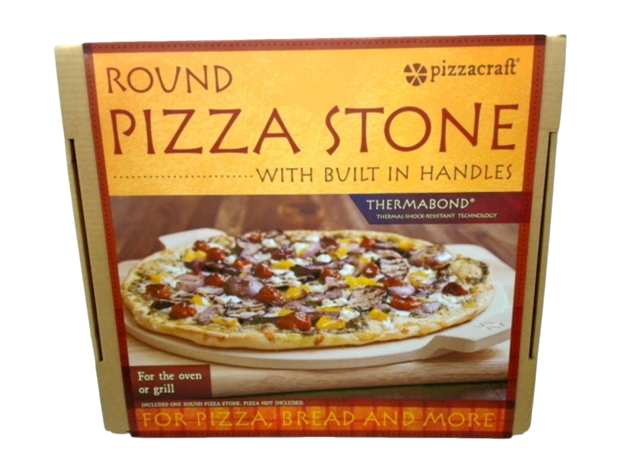 Round Pizza Stone with Handles - Pizzacraft 14.5" - Brantford Surplus