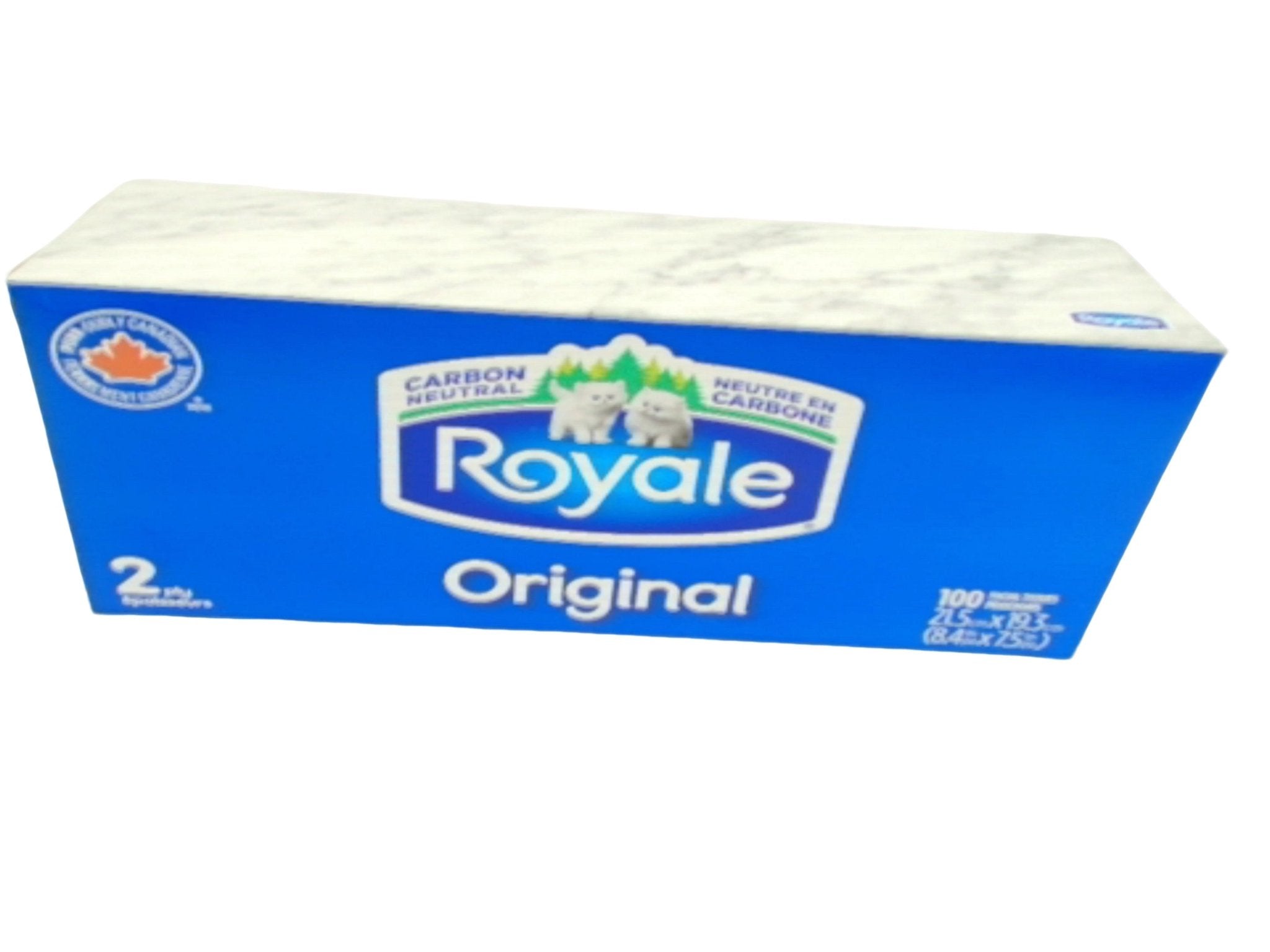 Royale 2 Ply Facial Tissues - 100 Soft Tissue Sheets - Brantford Surplus