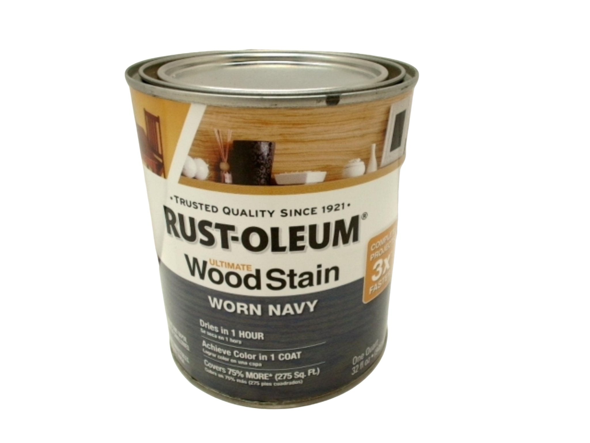 Rust - Oleum Worn Navy Wood Stain - Durable Finish - Brantford Surplus