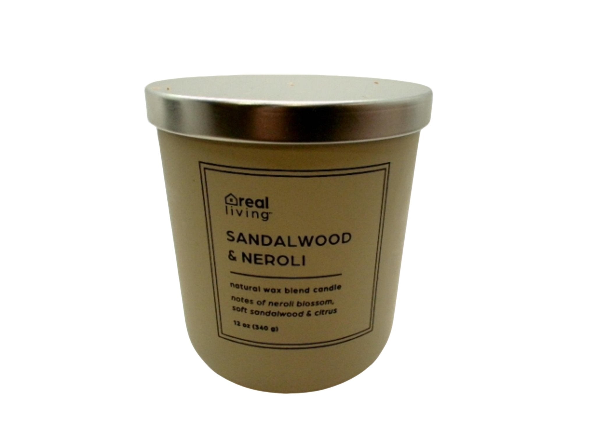 Sandalwood Neroli Scented Candle 12oz - Real Living - Brantford Surplus