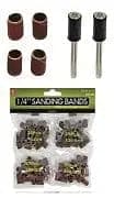 Sanding Bands 1/4" 100pcs. (4x25) W/2 Rubber Mandrels - Brantford Surplus