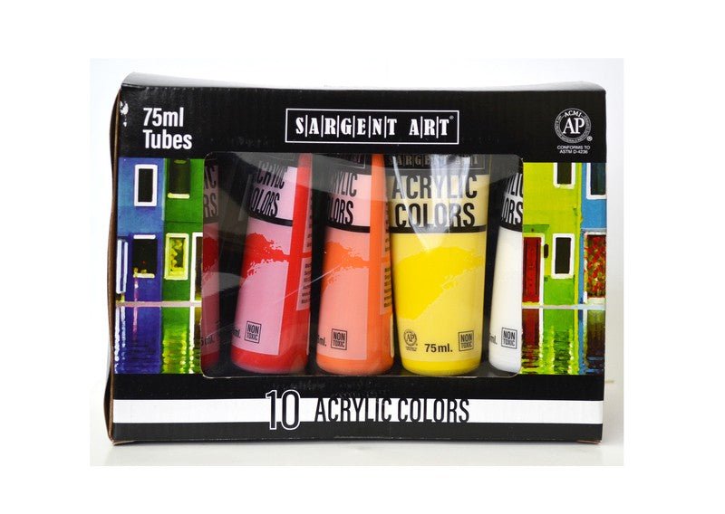 Sargent Acrylic Paint Set - 10 Tubes x 75ml - Brantford Surplus