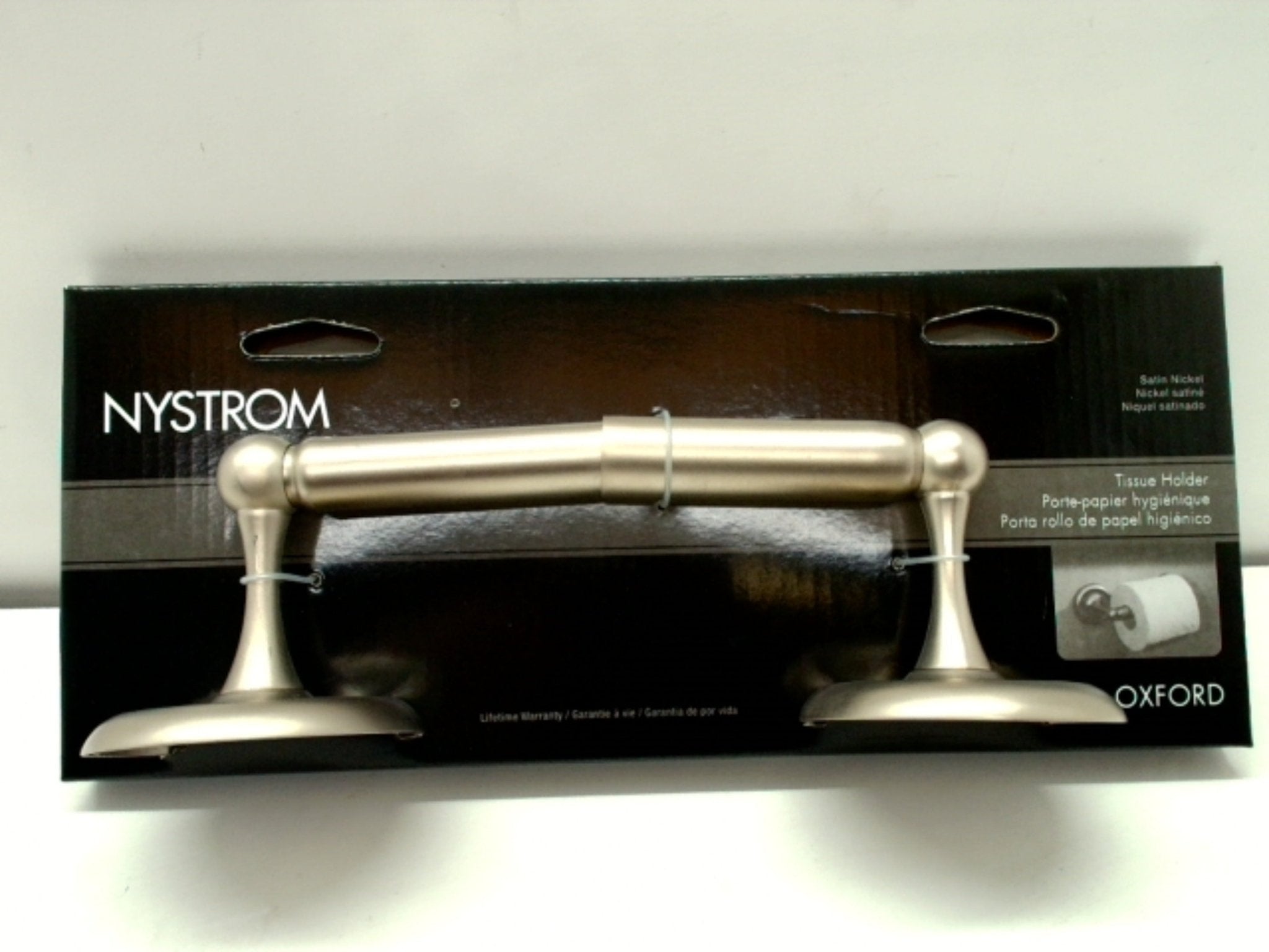 Satin Nickel Toilet Paper Holder - Nystrom Oxford 2 - Post - Brantford Surplus