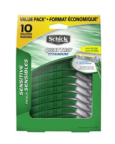 Schick Quattro Titanium Razors 10 - Pack with Aloe - Brantford Surplus