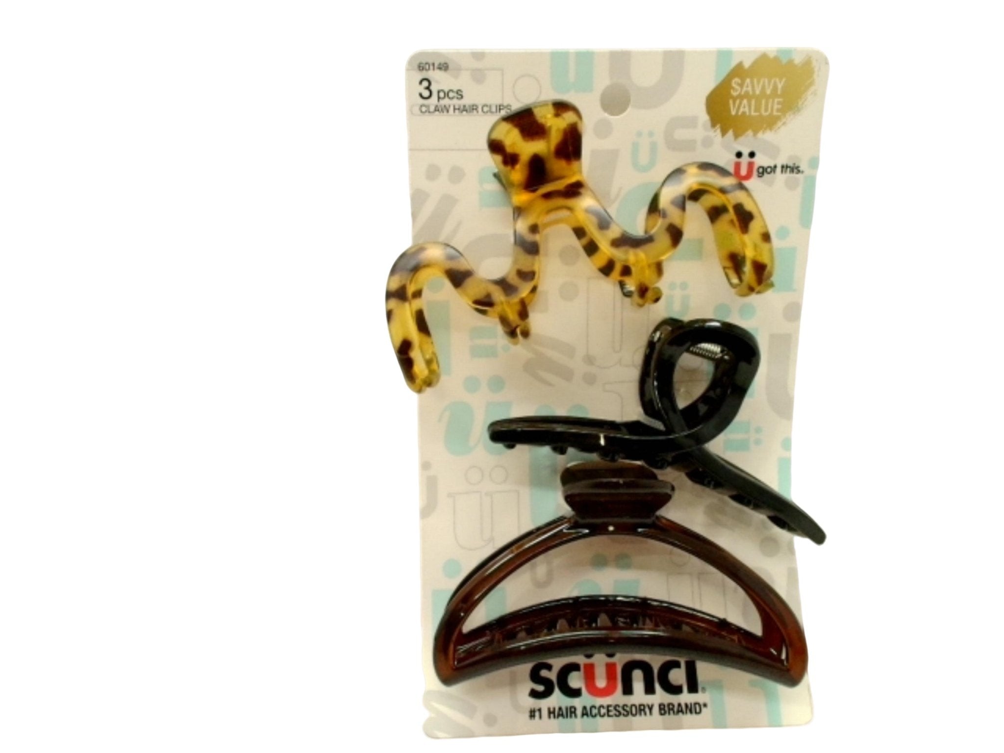 Scunci Hair Claw Clips - Versatile 3 Pack Set - Brantford Surplus