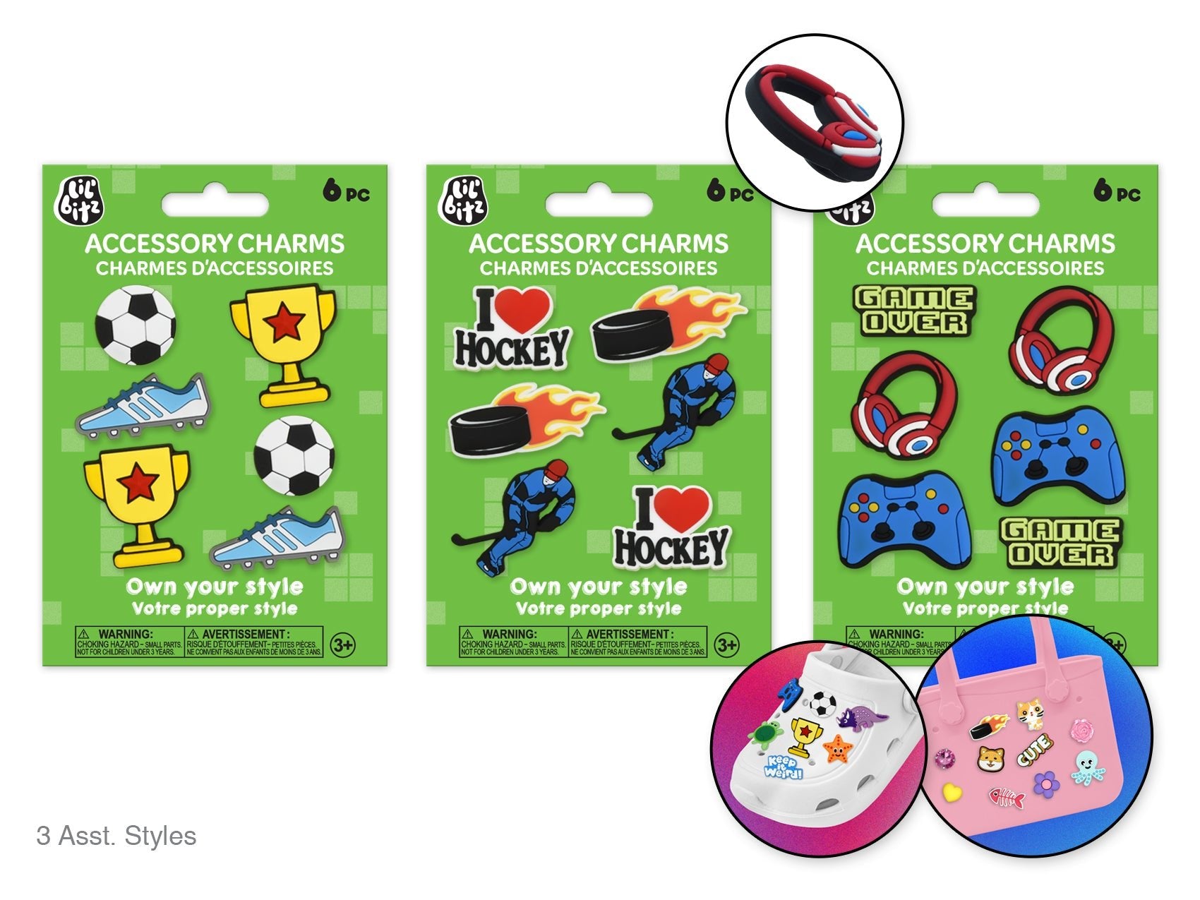 Shoe Tote Charms - Fun Designs, Accessory Collection - Brantford Surplus