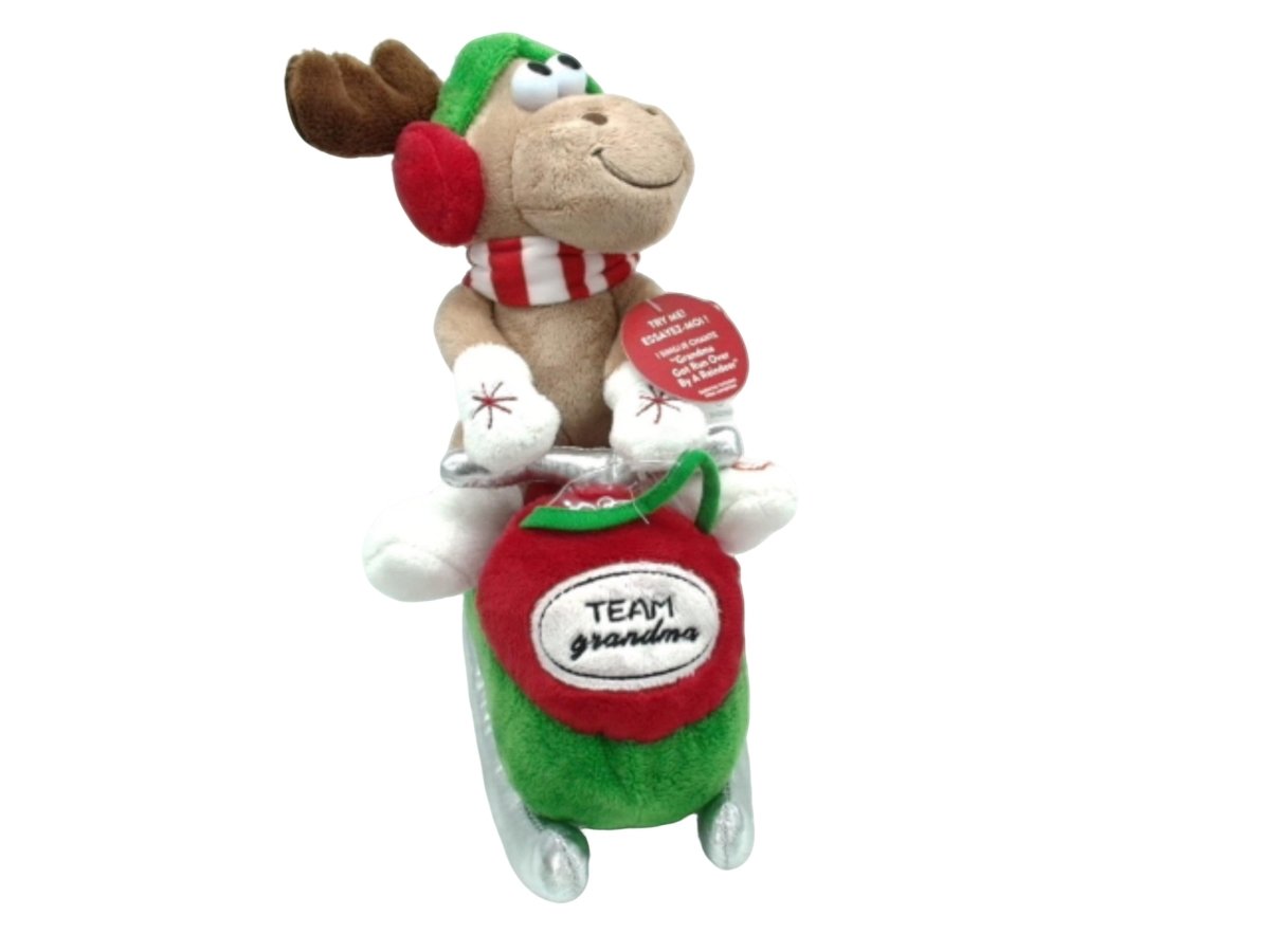 Singing Animated Plush Reindeer Sleigh Toy - Holiday Time - Brantford Surplus