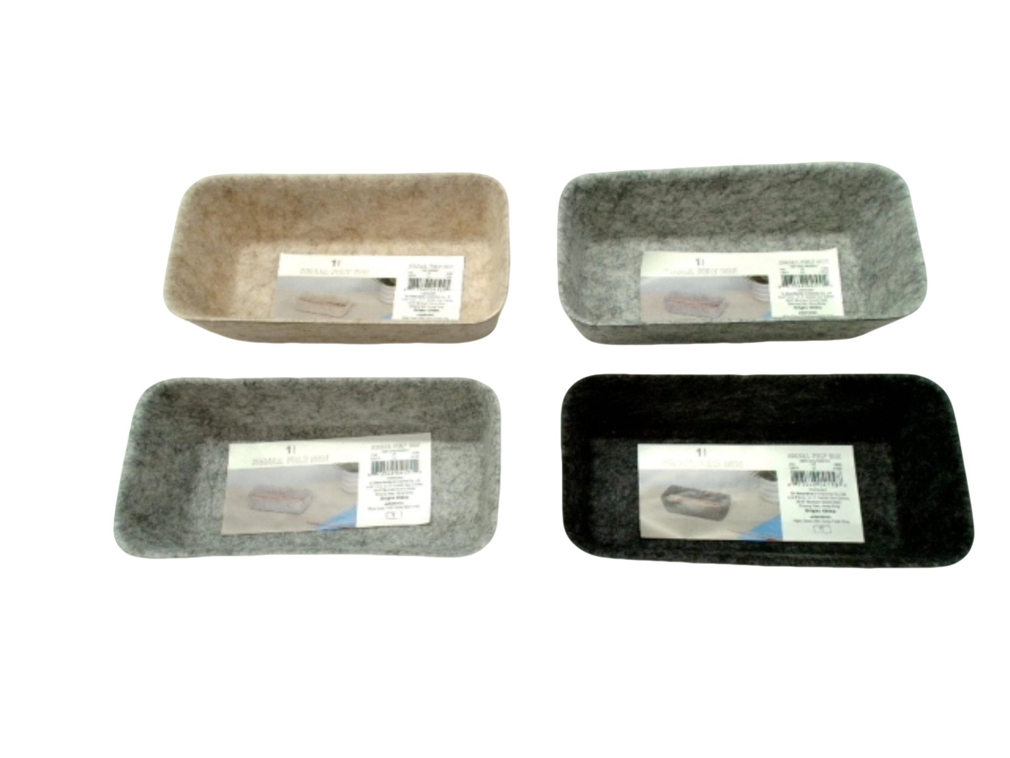 Small Felt Bin 7" x 3.75" x 2" Ass't Colours (or 10/$3.99) - Brantford Surplus