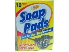 SOAP PADS HEAVY DUTY STEEL WOOL 10pk PURE KLEEN - Brantford Surplus