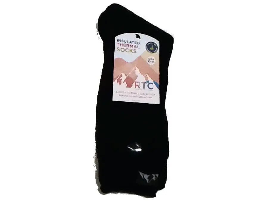 Socks Insulated Thermal Black Brushed Fluffy Rtc - Brantford Surplus