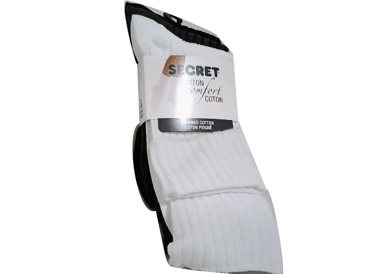 Socks Ladies 3pk Black,gray,white Secret - Brantford Surplus
