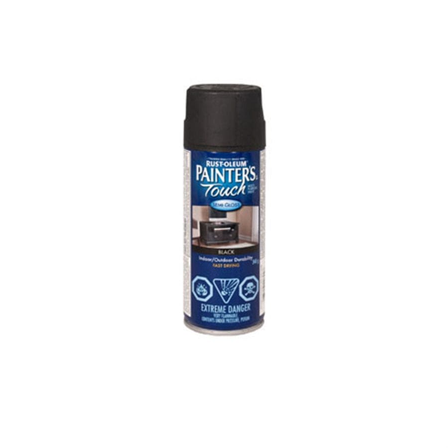 Spray Paint Semi - Gloss Black Rust - oleum 340g Painters Touch Multi - Purpose - Brantford Surplus