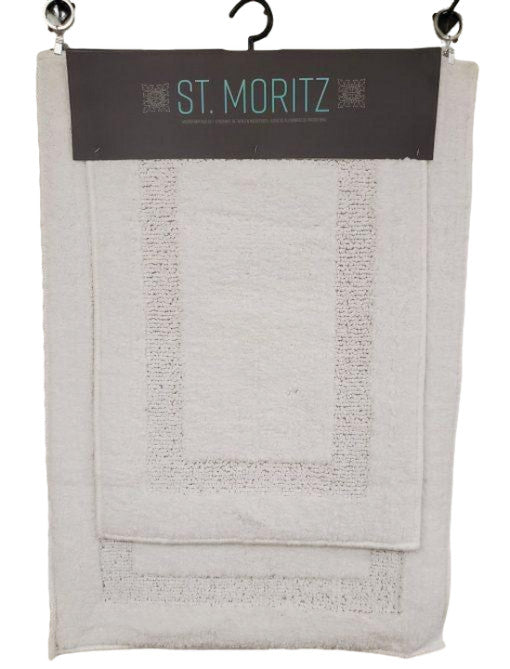 St. Moritz Cotton Bath Mat Set - 2 - Piece White - Brantford Surplus