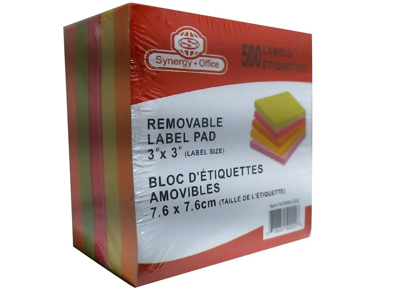 STICKY NOTES 3"" x 3"" 500 LABELS - Brantford Surplus