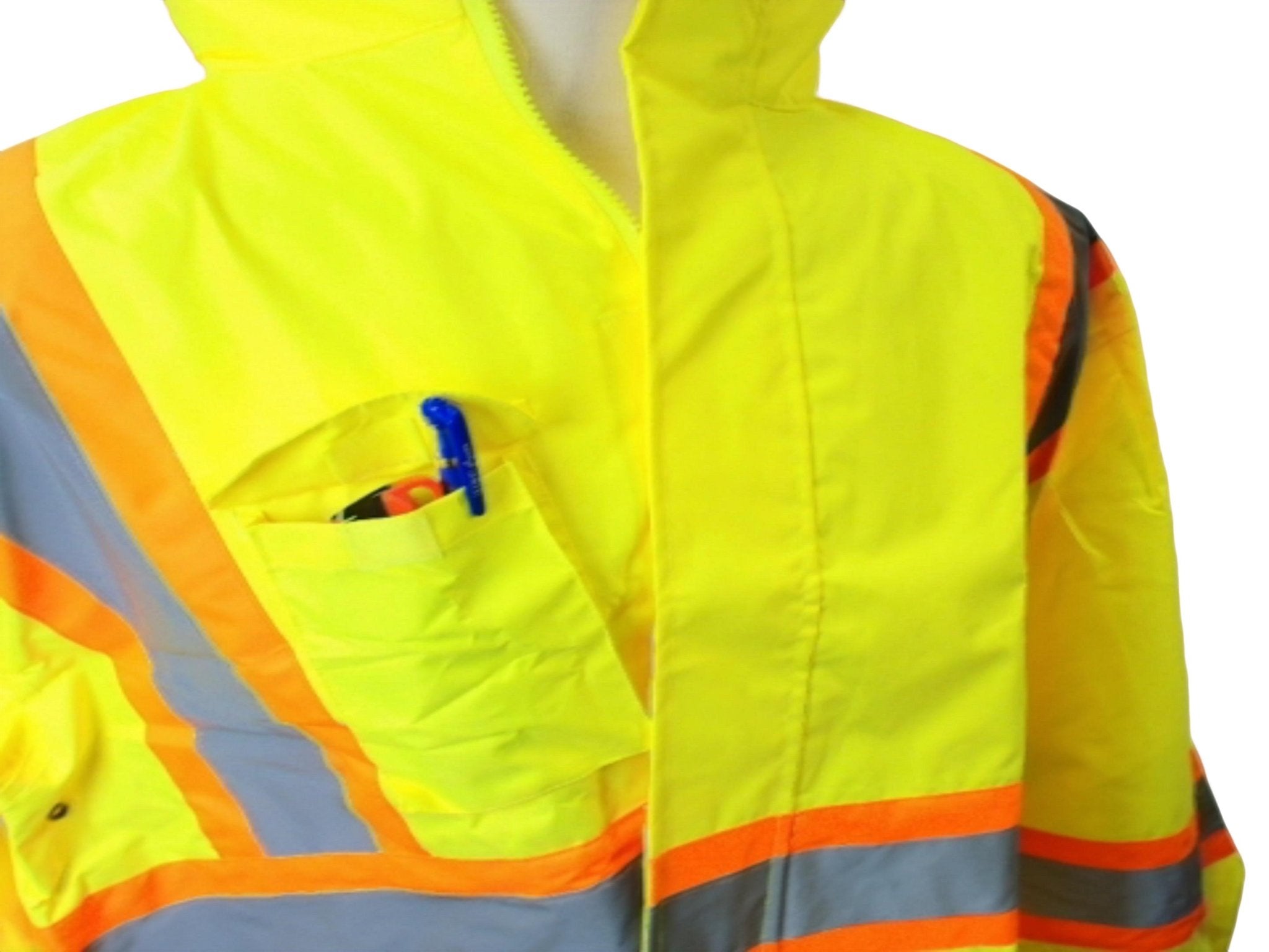 Sturrdi Hi - Vis Waterproof Safety Rain Jacket - Yellow Large - Brantford Surplus