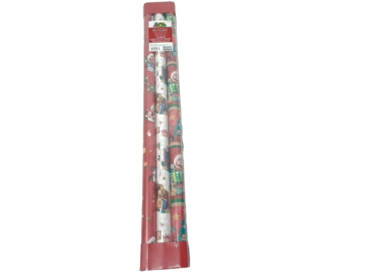 Super Mario Christmas Wrapping Paper - 3 Rolls Gift Wrap - Brantford Surplus