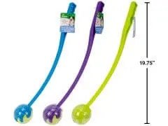 Tennis Ball and Thrower 3 colours 19.75 inch - Paws - Brantford Surplus