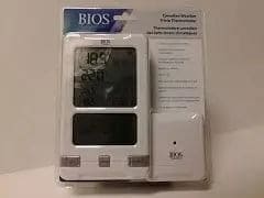 Thermometer indoor/outdoor with trivia game - BIOS weather - Brantford Surplus