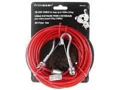 Tie out cable 20 feet vinyl coated steel for dogs up to 100lbs - Brantford Surplus