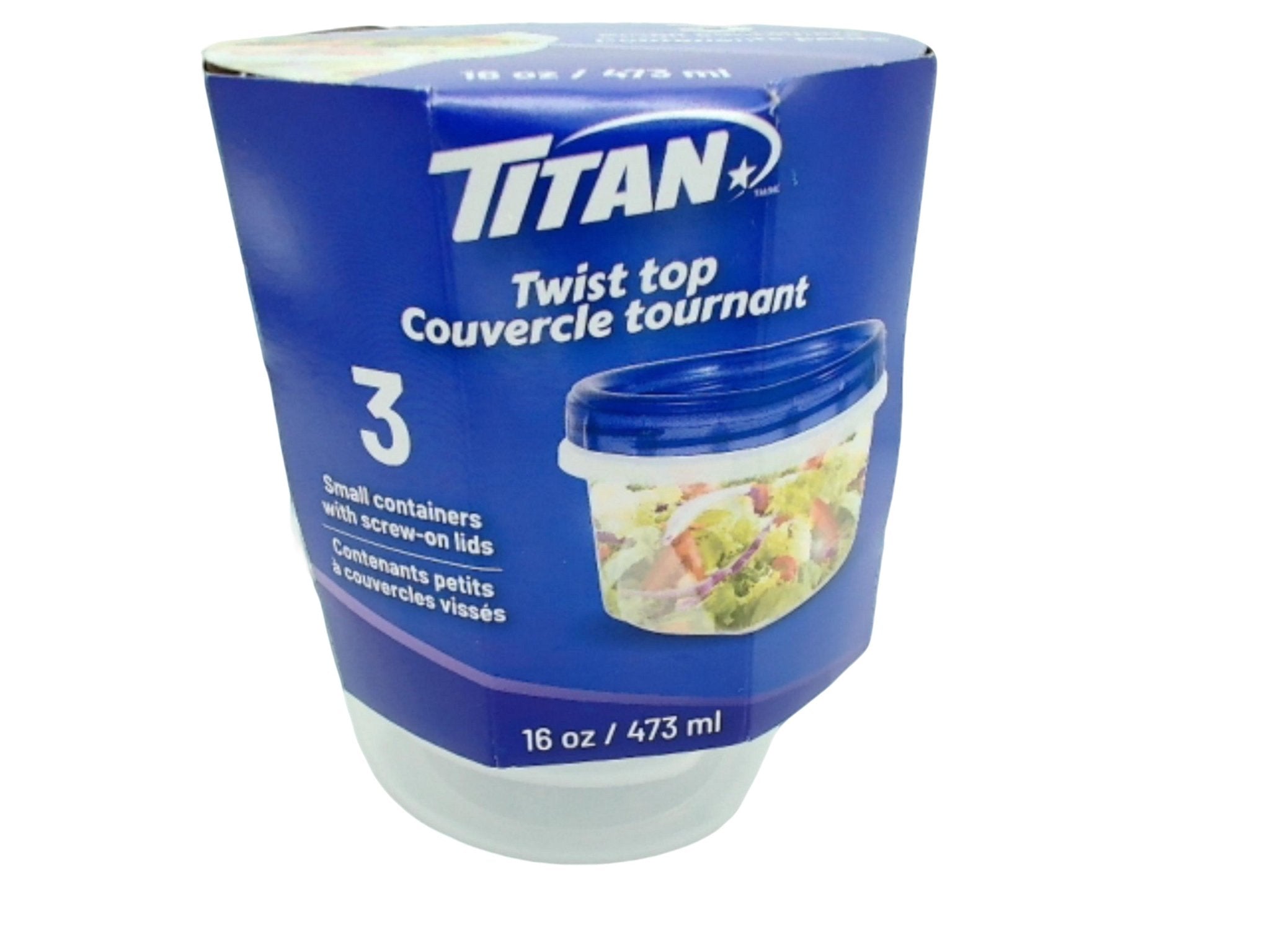 Titan 16 Oz Twist Top Food Containers - Plastic Storage - Brantford Surplus
