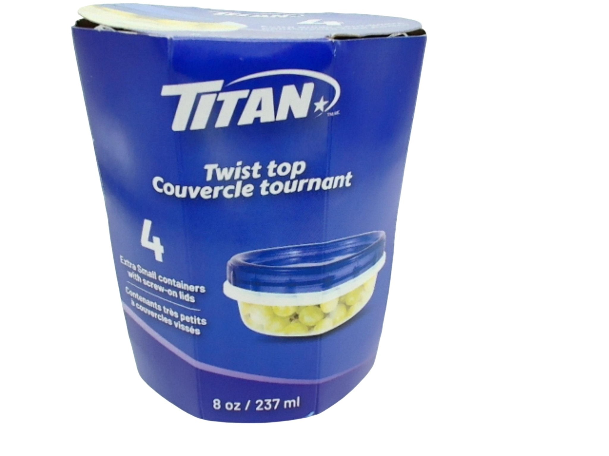 Titan 8 Oz Durable Plastic Twist Top Containers - Brantford Surplus