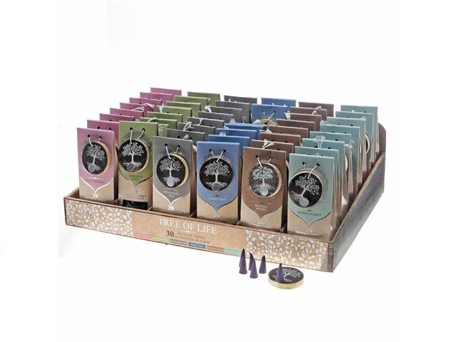Tree Of Life Incense Cone Set with Holder - Brantford Surplus