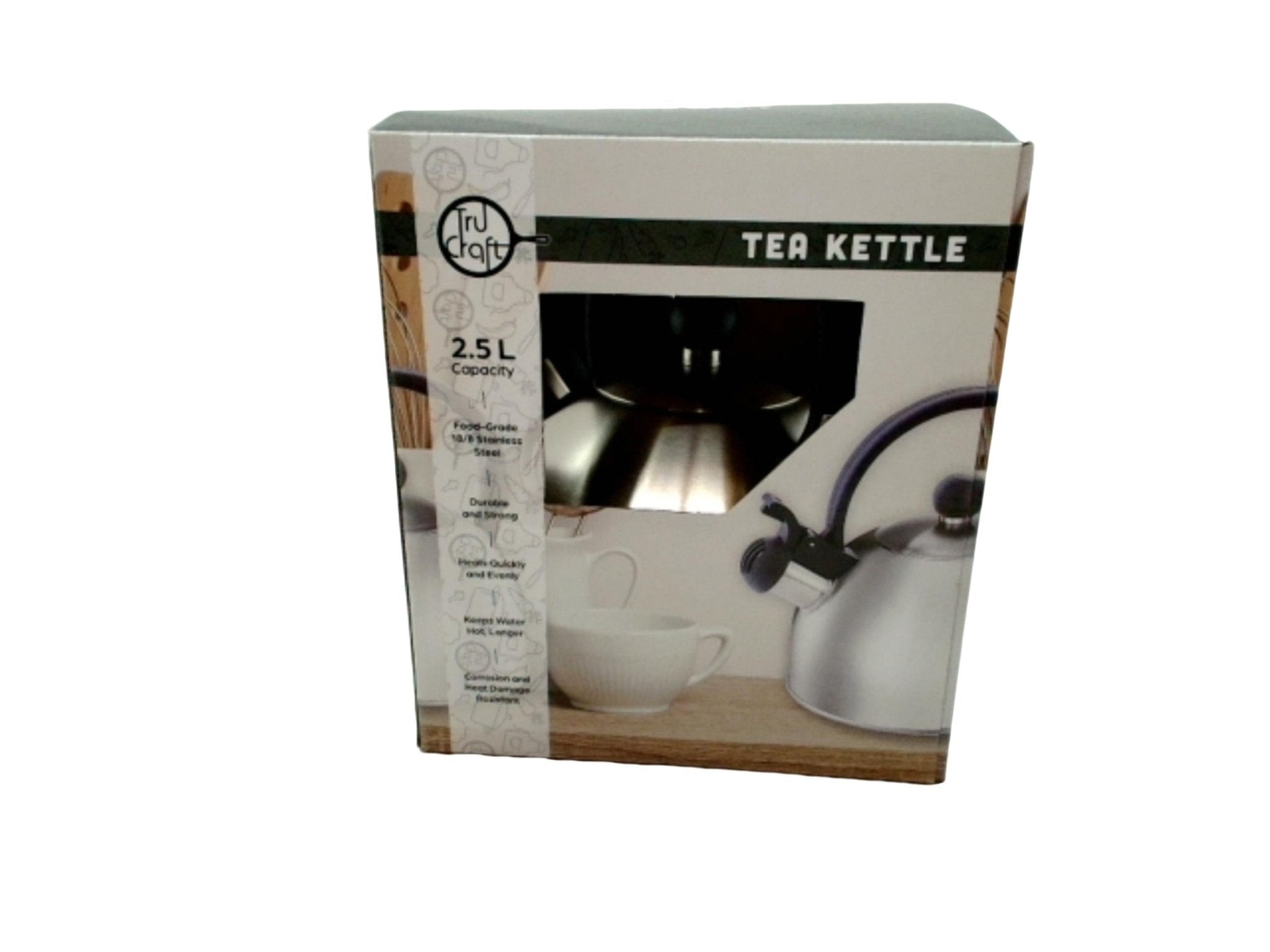 Tru Craft 2.5L Stainless Steel Tea Kettle Silver - Brantford Surplus