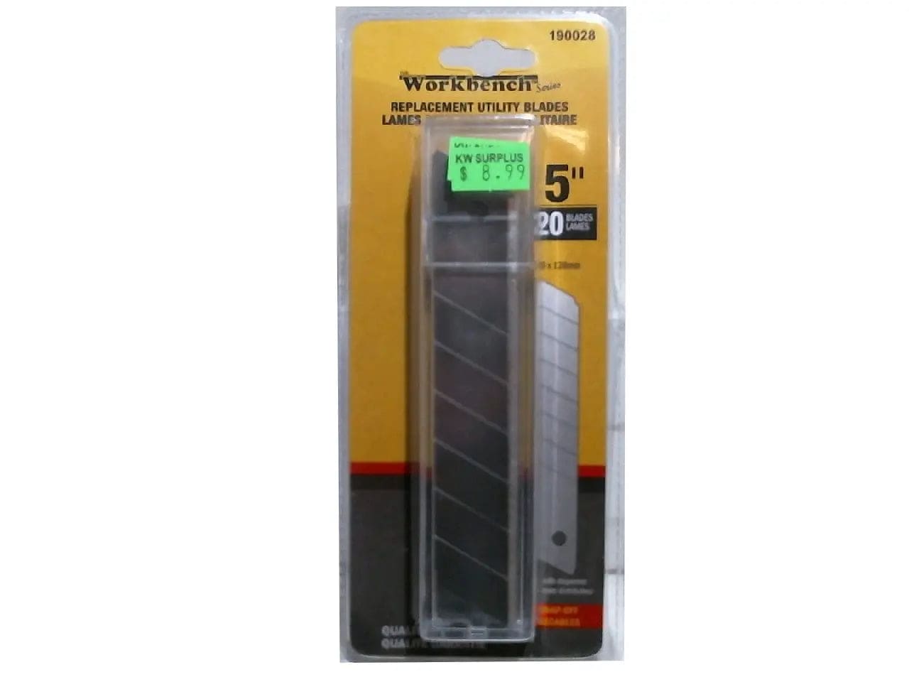 Utility replacement snap - off blades 5 inch 25x128mm 20 pack - Brantford Surplus