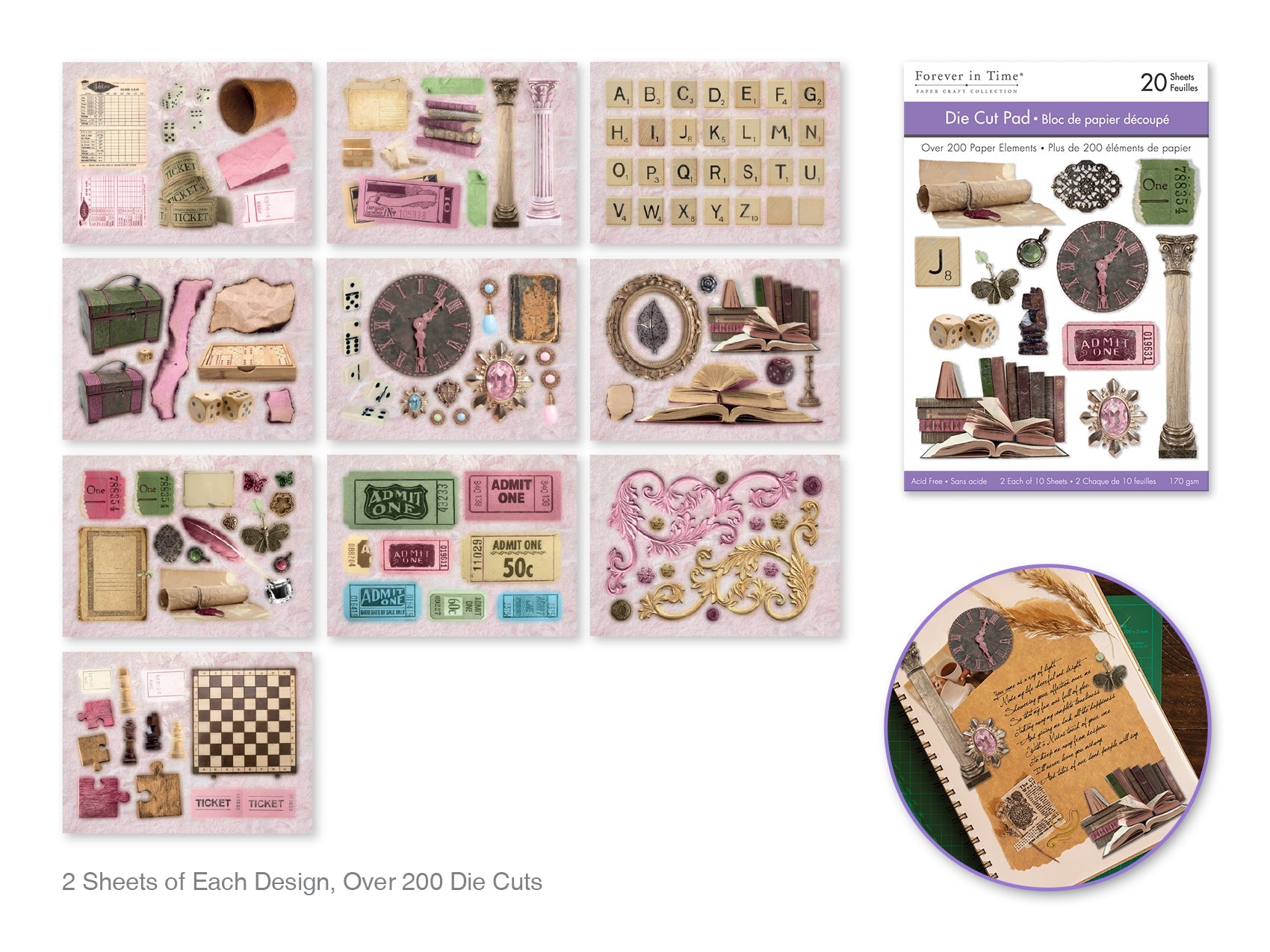 Vintage Games Die Cut Paper Pads 20 Sheets - Brantford Surplus