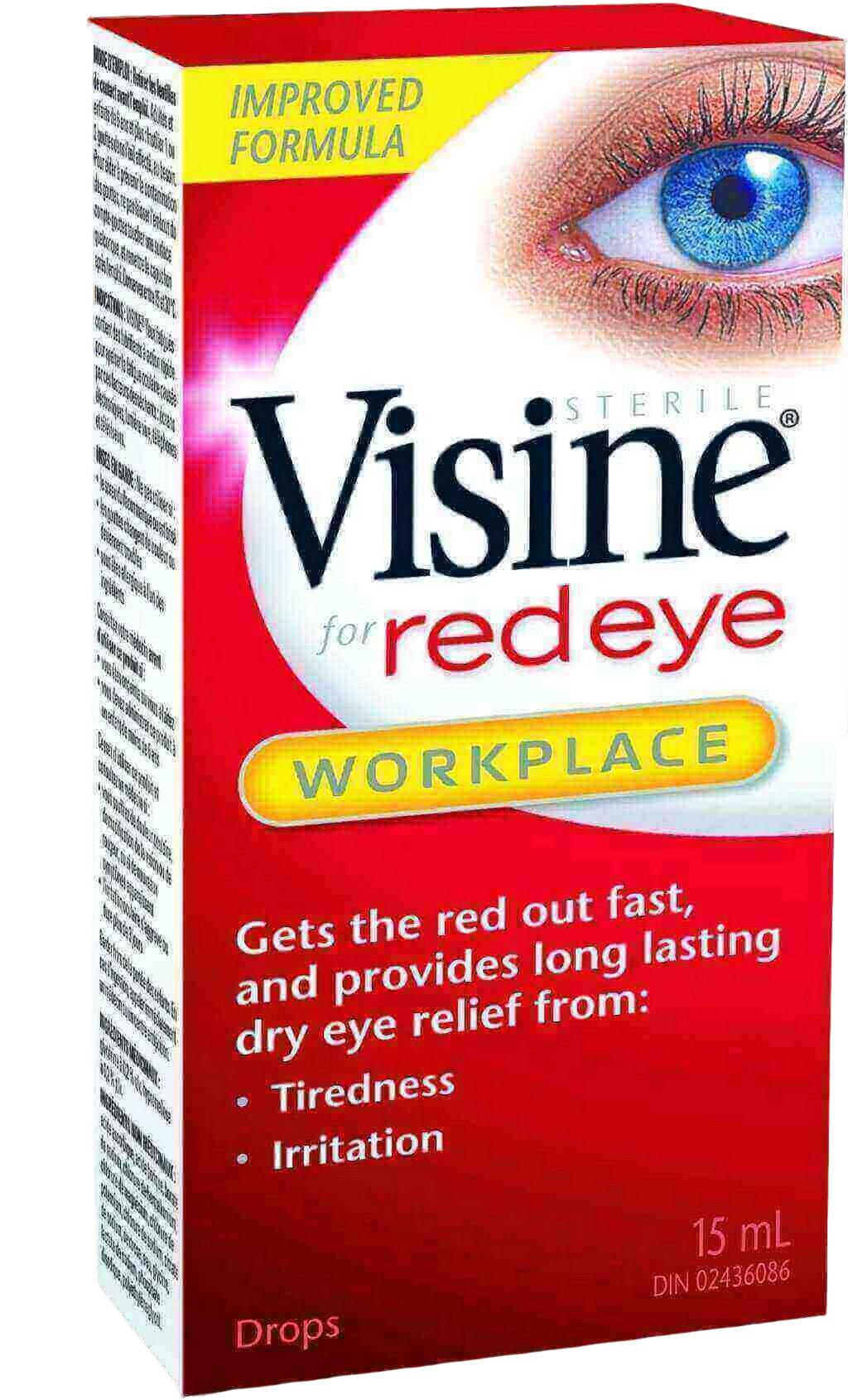 Visine Red Eye Relief Drops 15mL - Fast Relief Solution - Brantford Surplus