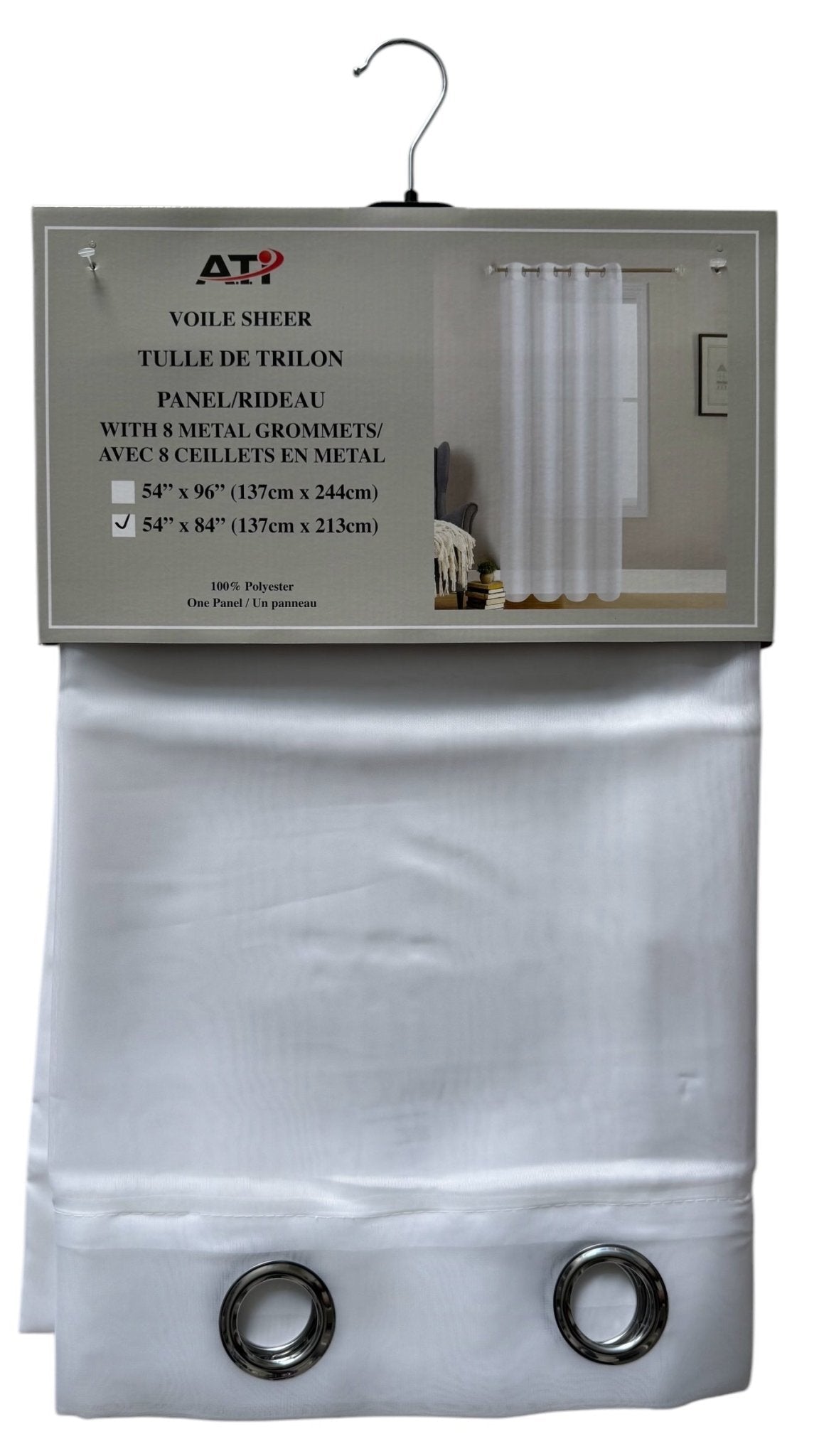 Voile Sheer Light Filtering Curtains 54x84 Inches - Brantford Surplus