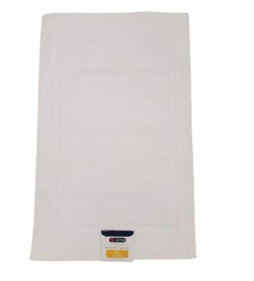 White 800gsm Cotton Bath Mat 20"x31" - Brantford Surplus