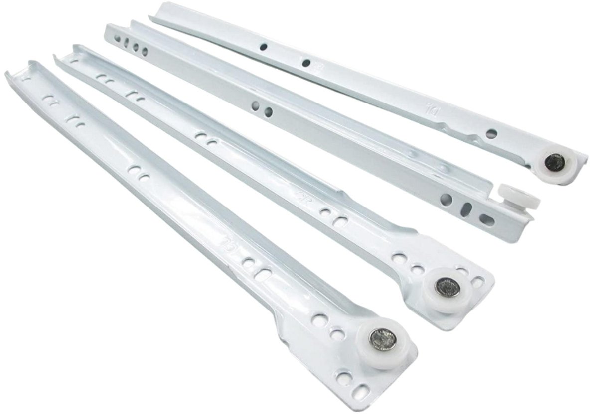 White Drawer Slides 450mm - Heavy Duty Pair - Brantford Surplus