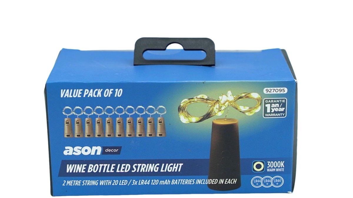 Wine Bottle LED String Lights 10 Pack - Warm White Ason - Brantford Surplus