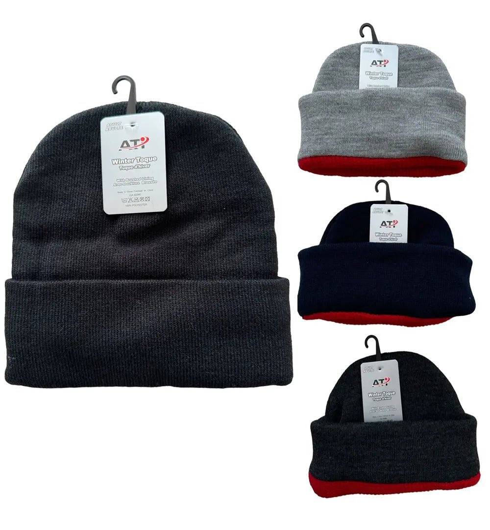 Winter hats with red insulation - Brantford Surplus