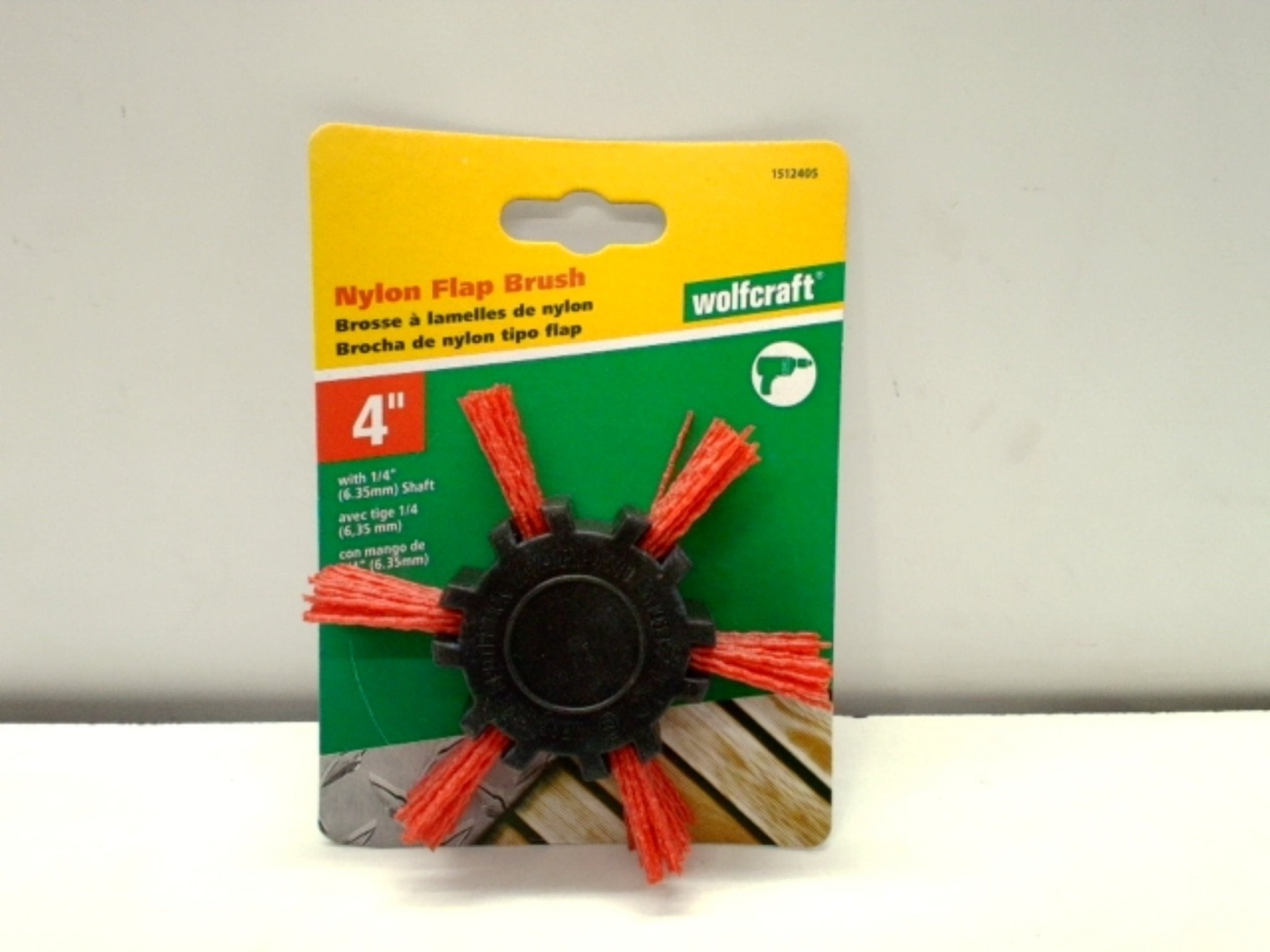 Wolfcraft 4" Nylon Flap Brush - Durable 1/4" Shaft - Brantford Surplus