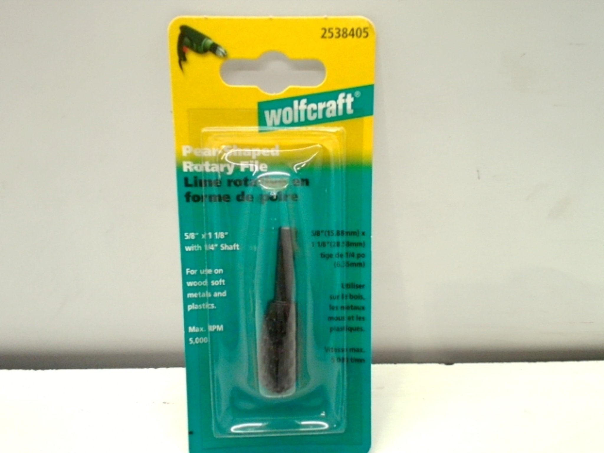 Wolfcraft Pear Rotary File 5/8" with 1/4" Shaft - Brantford Surplus
