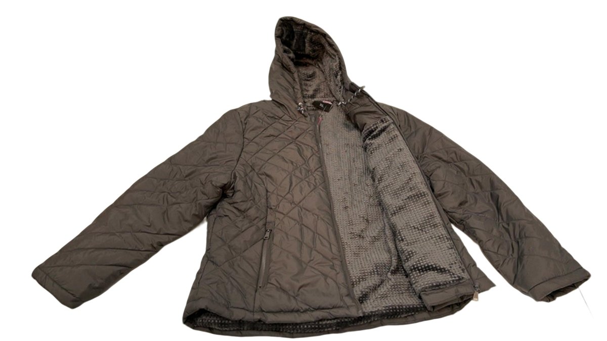 Women's Charcoal Puffer Jacket - Short Lined Sport Axis - Brantford Surplus