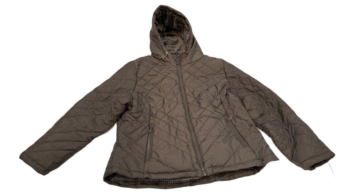Women's Charcoal Puffer Jacket - Short Lined Sport Axis - Brantford Surplus