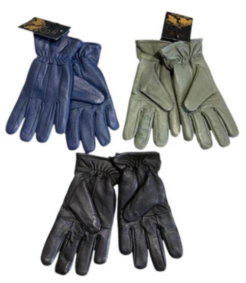 Women's Lambskin Leather Gloves - Black Navy Green - Brantford Surplus